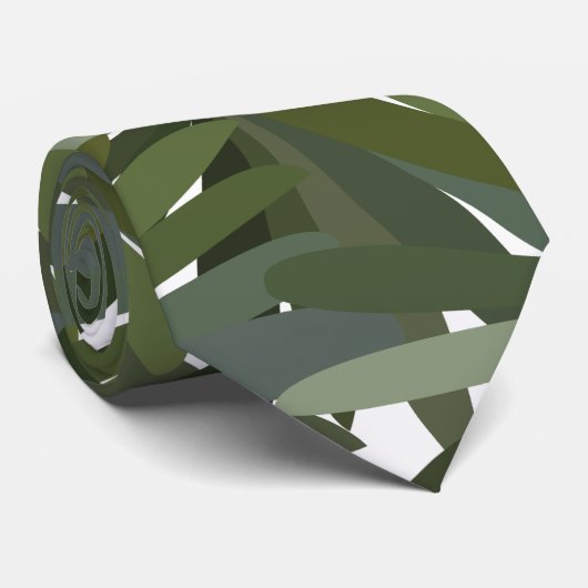 緑の葉模様 ネクタイ (ロール)