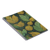 緑の葉模様 ノートブック (右側)