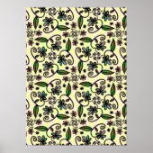 緑の葉模様 ポスター (正面)