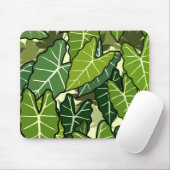 緑の葉模様 マウスパッド (マウス)