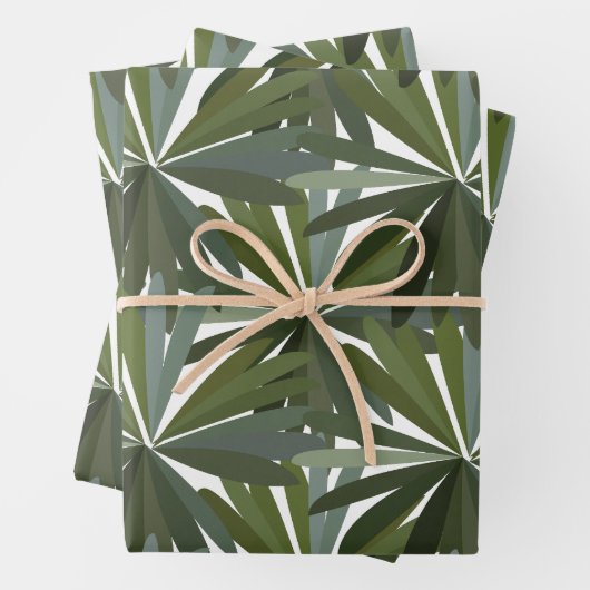 緑の葉模様 ラッピングペーパーシート (インサイチュ)