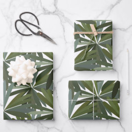 緑の葉模様 ラッピングペーパーシート