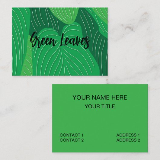 緑の葉模様 名刺 (正面/裏面)