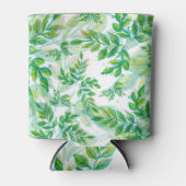 緑の葉模様 缶クーラー (正面)