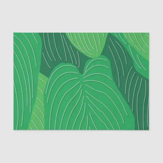 緑の葉模様 薄葉紙 (正面)