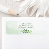 緑の葉水色のアドレス ラベル (インサイチュ)