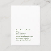 緑の葉水色のジュエリーイヤリングディスプレイ 名刺 (裏面)