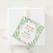 緑の葉水色植物性ベビーシャワー フェイバータグ (インサイチュ)