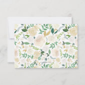 緑の葉水色RSVPカード 出欠カード (裏面)