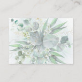 緑の葉結婚のウェブサイト エンクロージャーカード (裏面)