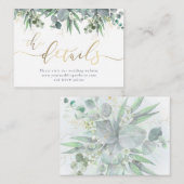 緑の葉結婚のウェブサイト エンクロージャーカード (正面/裏面)