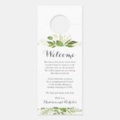 緑の葉結婚のドアのハングリ素朴ー ドアノブサイン (裏面)