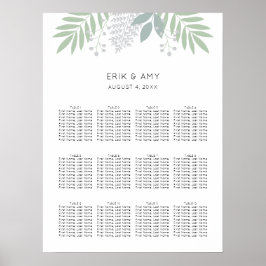 緑の葉結婚の座席表 ポスター