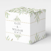 緑の葉結婚の愛用箱 フェイバーボックス (正面サイド)