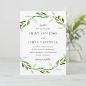 緑の葉結婚式招待状 招待状 (スタンド正面)