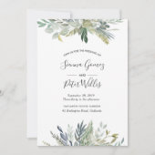 緑の葉結婚式招待状 招待状 (正面)