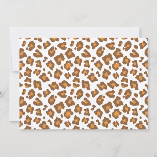 緑の葉緑のサファリ動物の赤ちゃんシャワー 招待状 (裏面)