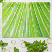 緑の葉背景 キッチンタオル (折り畳み)