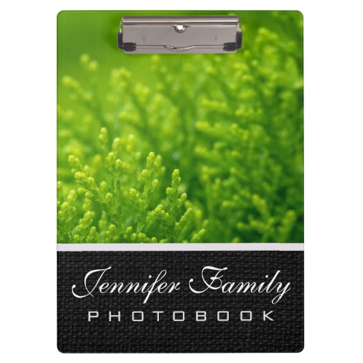 緑の葉背景 クリップボード (正面)