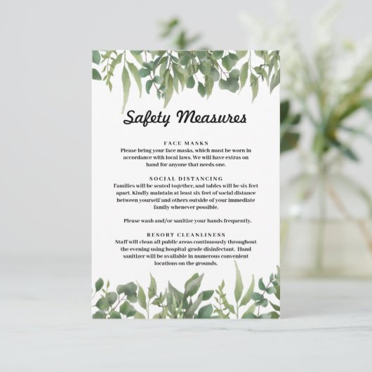 緑の葉草の葉の安全対策 エンクロージャーカード (スタンド正面)