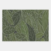 緑の葉葉 ラッピングペーパーシート (正面)