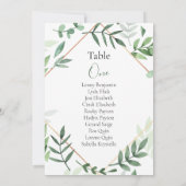 緑の葉表数座席表 招待状 (裏面)