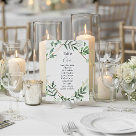 緑の葉表数座席表 招待状