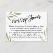 緑の葉表示赤ちゃんシャワーギフトカード エンクロージャーカード (正面)