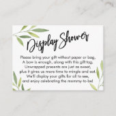 緑の葉表示赤ちゃんシャワーギフトカード エンクロージャーカード (正面)