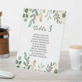 緑の葉赤いベリー結婚クリスマス 台座サイン (インサイチュ)