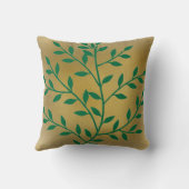 緑の葉金ゴールドの緑の木の環境にやさしいことをしよう クッション (裏面)