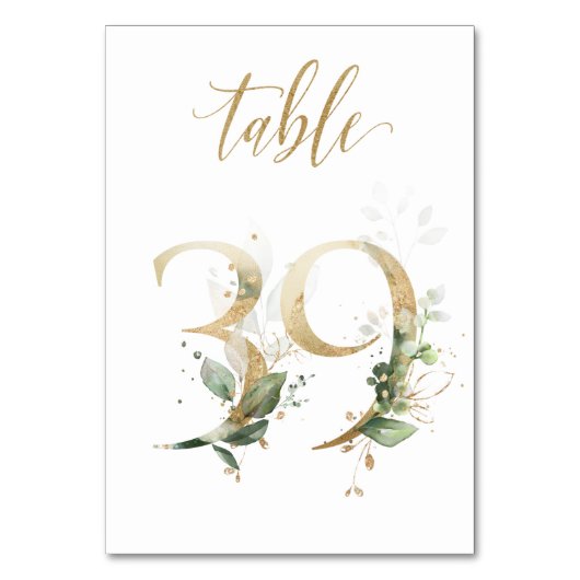 緑の葉金ゴールド表39、表の番号 テーブルナンバー (正面)