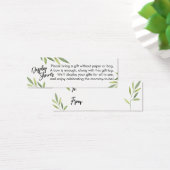 緑の葉飾りベビシャワーミニギフトカード (デスク)