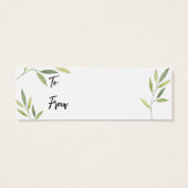 緑の葉飾りベビシャワーミニギフトカード (裏面)