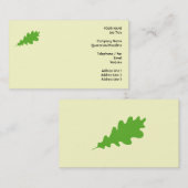 緑の葉、オークの木の葉の設計 名刺 (正面/裏面)