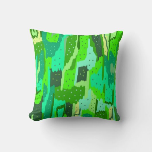 緑の葉 クッション (正面)