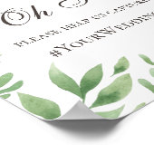 緑の葉。グリーン結婚のハッシュタグinstagram ポスター (角)