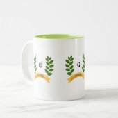緑の葉 ツートーンマグカップ (正面左)