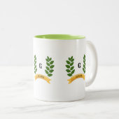 緑の葉 ツートーンマグカップ (正面右)