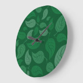 緑の葉 ラージ壁時計 (傾斜)