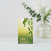 緑の葉 名刺 (スタンド正面)