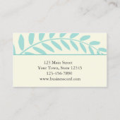 緑の葉、枝ボーダー 名刺 (裏面)