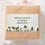 緑の葉 白いジングルベル 配送ラベル ラベル (インサイチュ)