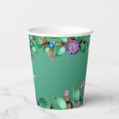 緑の葉 紫の宝石 紙コップ (裏面)