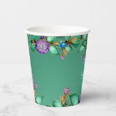 緑の葉 紫の宝石 紙コップ (正面)