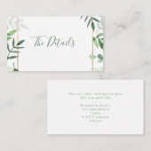 緑の葉「詳細」ウェディング同封カード エンクロージャーカード (正面/裏面)