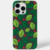 緑の葉、赤い実、葉のパターン Case-Mate iPhoneケース (裏面)