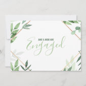 緑の葉、銅の縁ど婚約パーティanno 案内状 (正面)