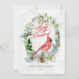 緑の葉、（鳥）ショウジョウコウカンチョウバードクリスマス 招待状