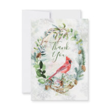 緑の葉、（鳥）ショウジョウコウカンチョウ鳥サンキューカード